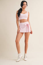 Wrap Tie Skort: Hot Pink / M