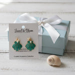 Seaside Siren Shell Drops: Teal