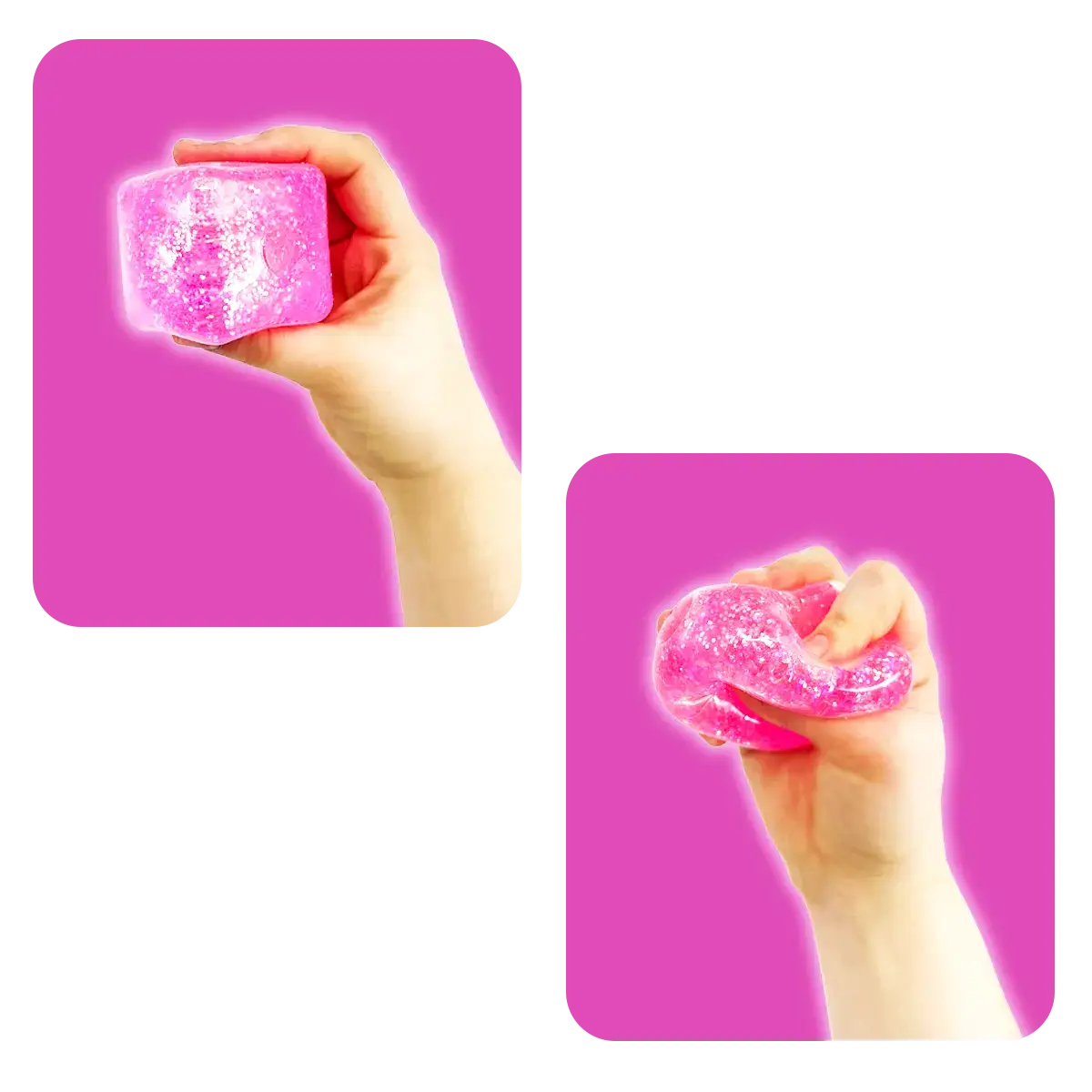Fun Doh Squish & Squeeze Sparkle Cube Fidget Toy-