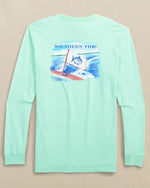 M LS Coastal Watercolor Tee: Offshore Green - 1055 / L