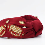 Maroon/Gold Football Headband