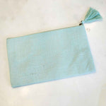 Jute Cosmetic Bag   Sky   10x6