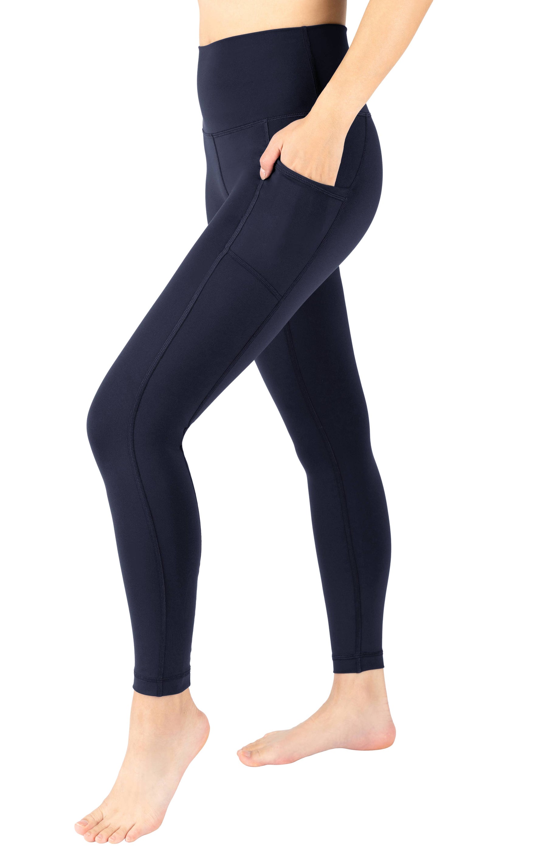 90 Degree by Reflex - Women's Side Pocket Ankle Leggings: RICH PINE