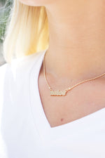 Florida State Seminoles Slogan Necklace in Shiny Gold
