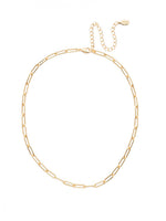 Sorrelli 10k Gold Plated Paperclip Chain Necklace, 16-20in : Clear