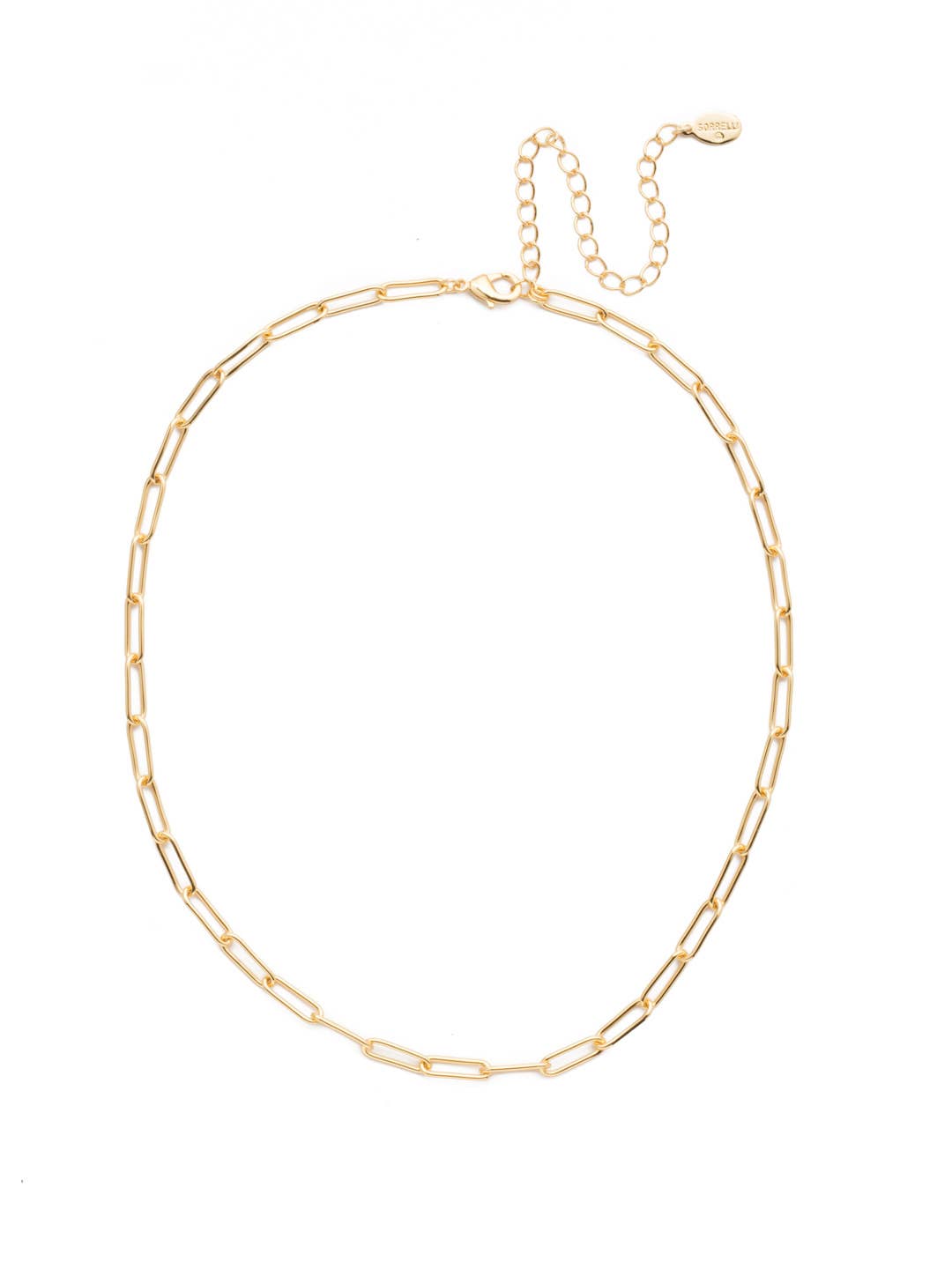 Sorrelli 10k Gold Plated Paperclip Chain Necklace, 16-20in : Clear