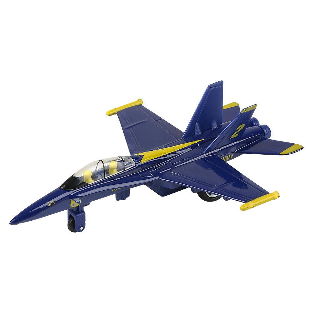 6.5" Diecast Pull Back F-18 Blue Angel