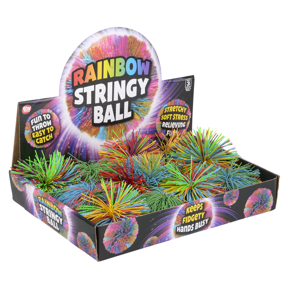 3.5" RAINBOW STRINGY BALL