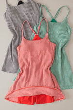 ND32119 - Textured Checkered Knit Activewear Tennis Dress: KELLY GREEN / S-M-L/2-2-2