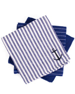 Anchor Hand Towel Set   Navy/Soft White   20x28   Set of 3