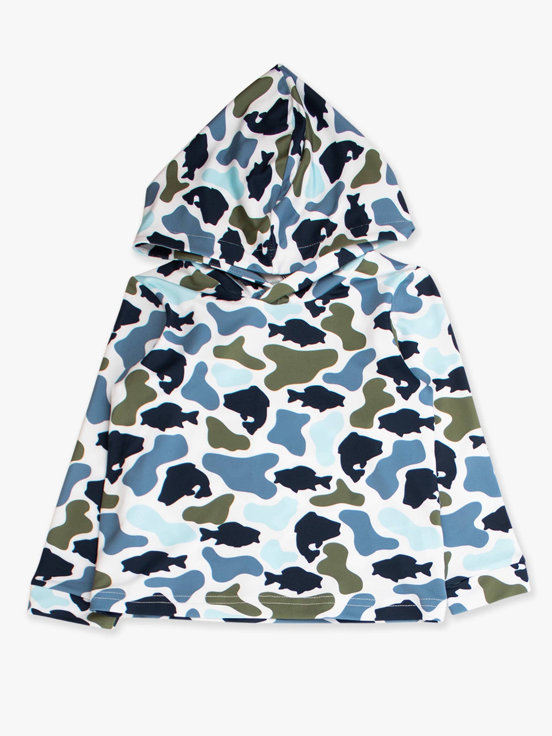 Boys Fish Camo Catch Performance Hooded Shirt: Multi-Color / 2T