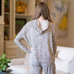 Leopard Brushed Hacci Hoodie   Brown/Black: Small