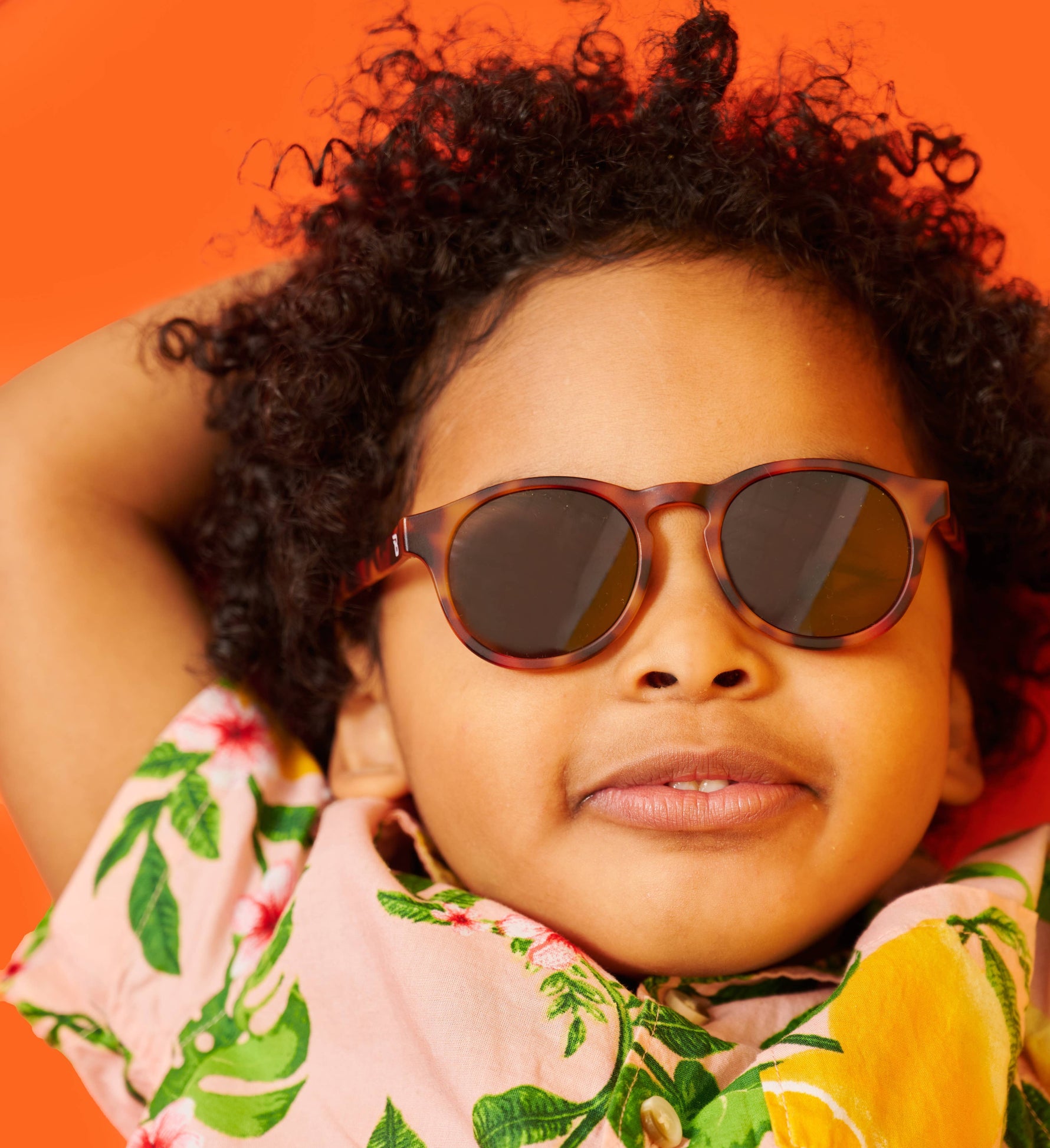Tortoise Shell Gradient Lens Polarized Keyhole Sunglasses: Ages 0-2