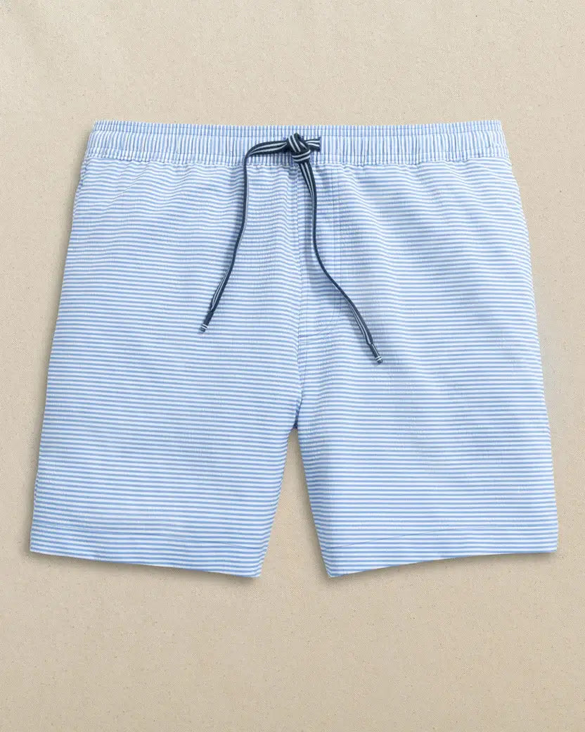 M Seersucker Stripe Swim Trunk: Green Ash - 2133 / M