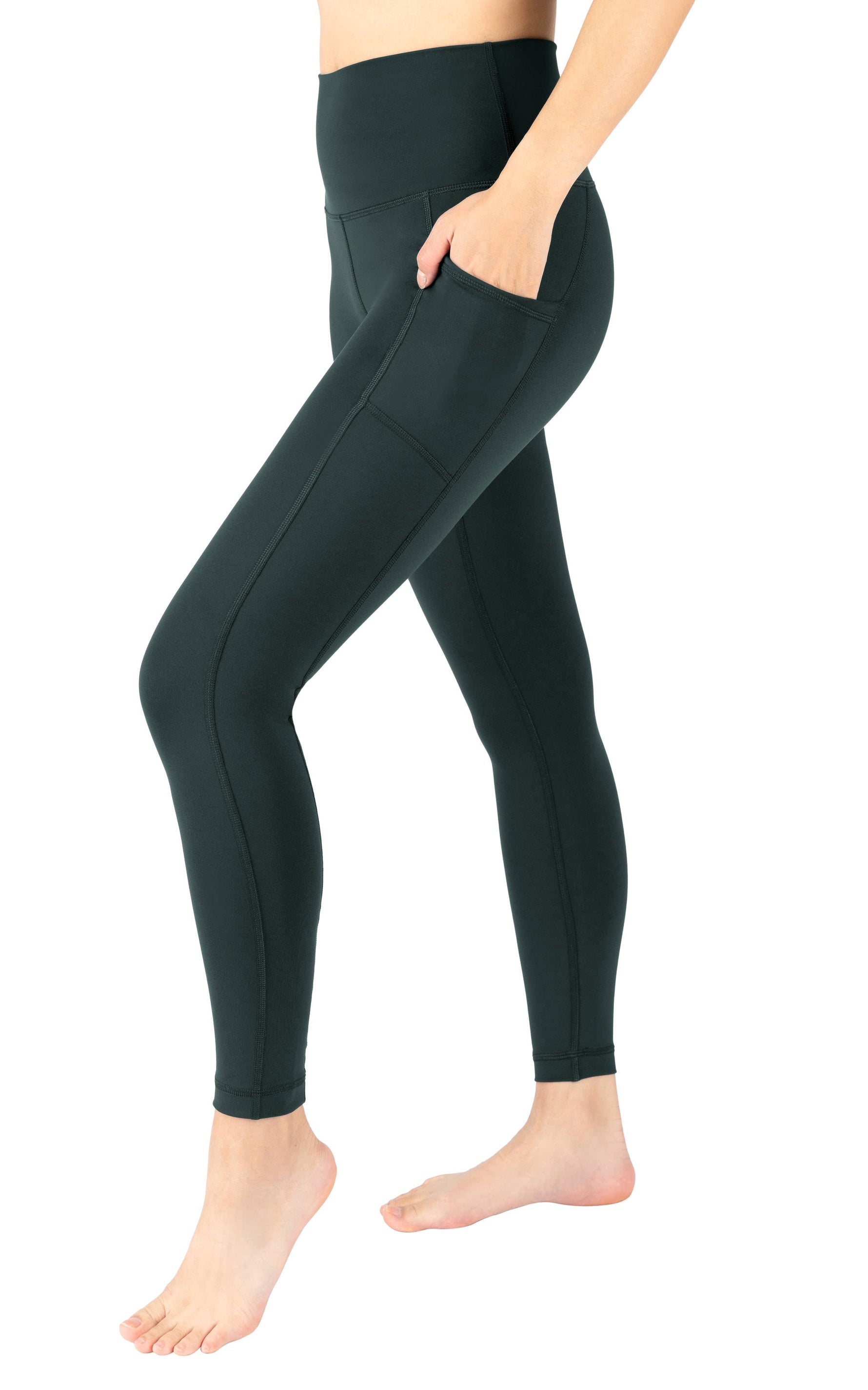 90 Degree by Reflex - Women's Side Pocket Ankle Leggings: Black
