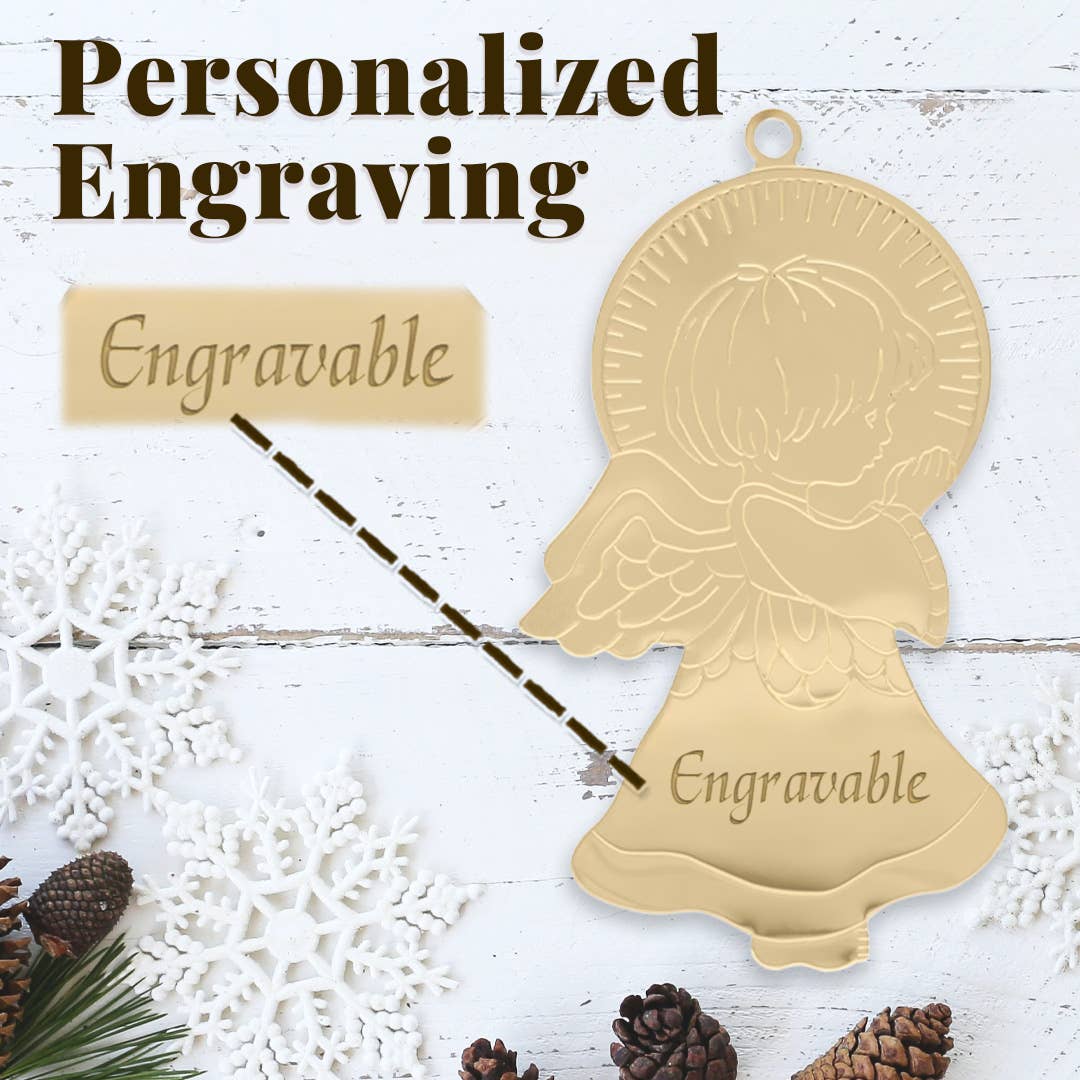 Gold Halo Praying Angel Ornament