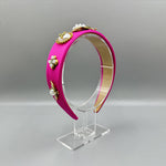 Baroque Pearl Bee Headband: Rose Red
