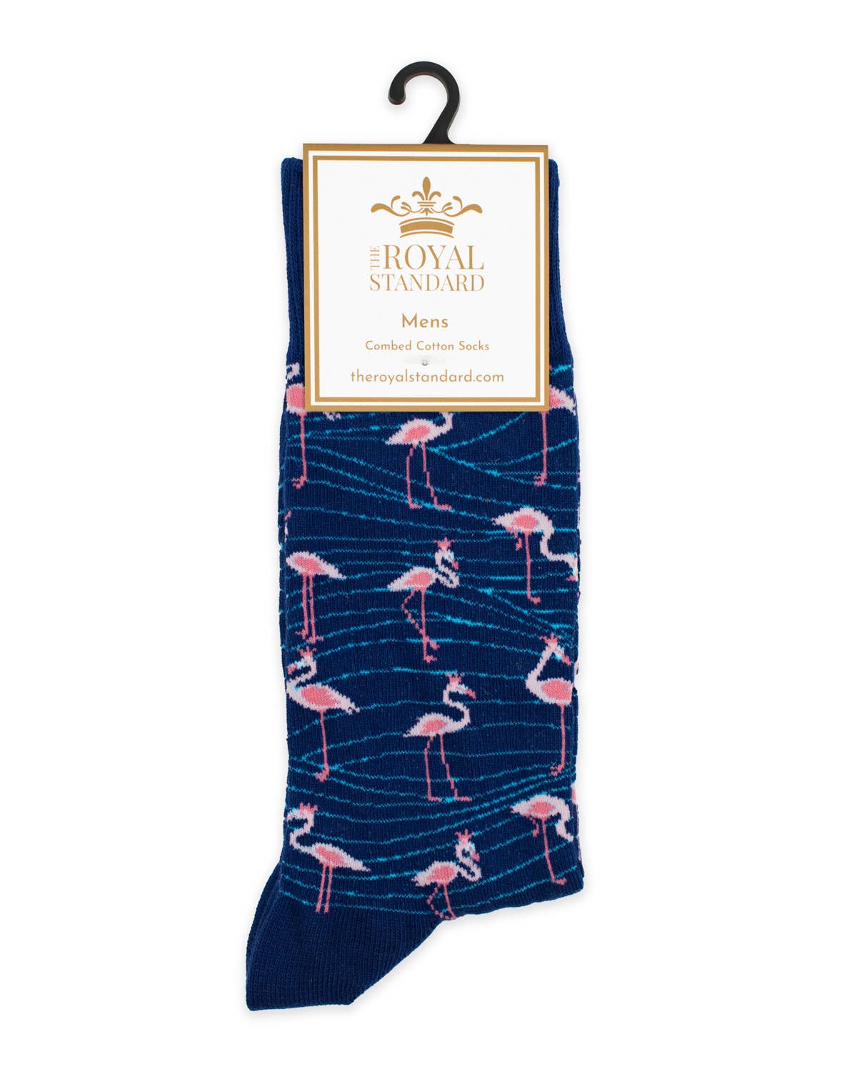 Men's Flamingo Socks   Navy/Pink   One Size
