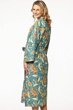 Lalita Block Print Kimono Robes: Turquoise