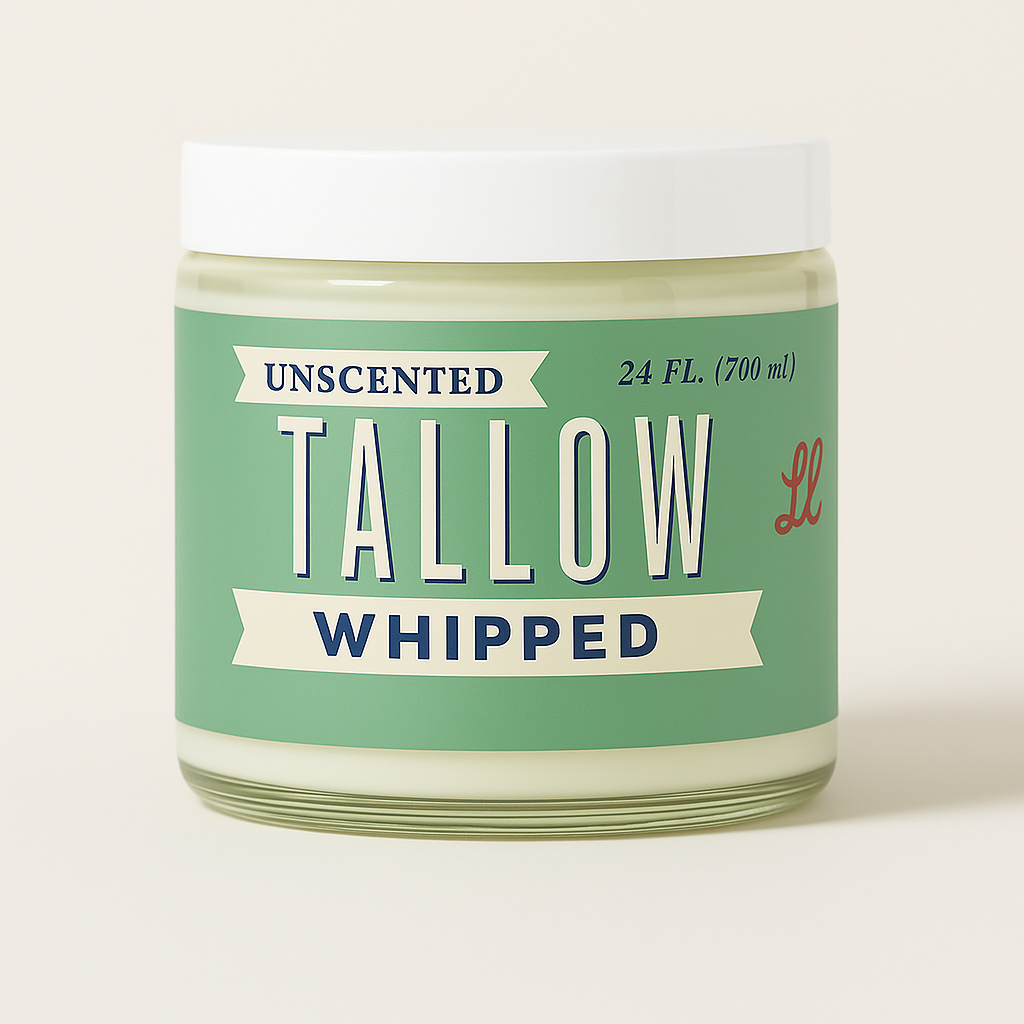 Unscented Whipped Tallow – All-Natural Moisturizer | Pure Beef Tallow Cream for Face & Body |Lady May Handmade, Preservative-Free Skincare: 9oz