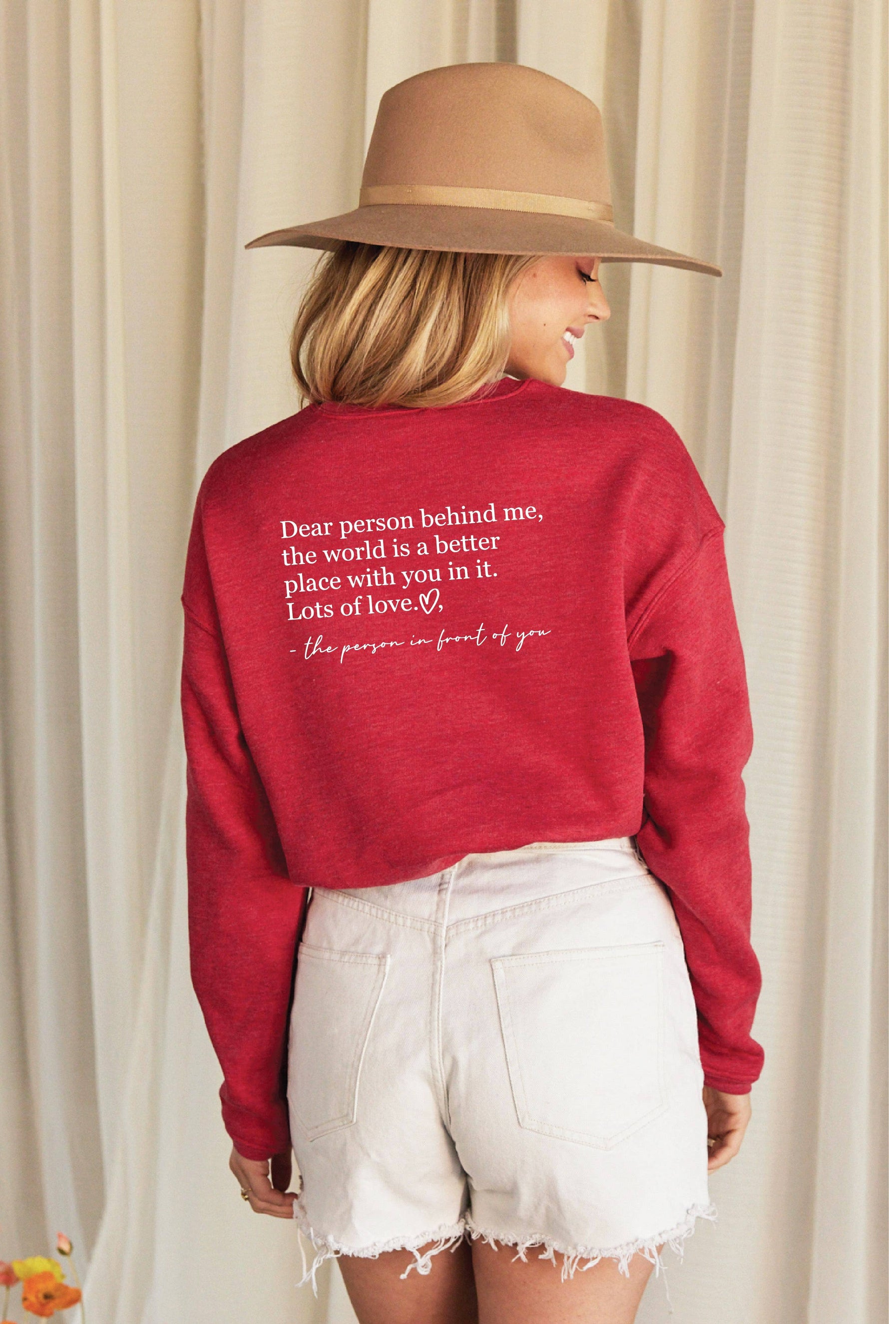 DEAR PERSON BEHIND ME Graphic Sweatshirt: HEATHER FOREST / L