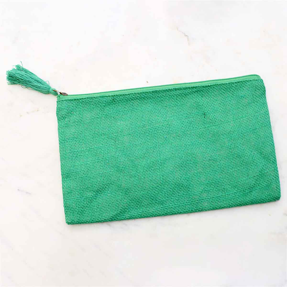 Jute Cosmetic Bag   Kelly   10x6