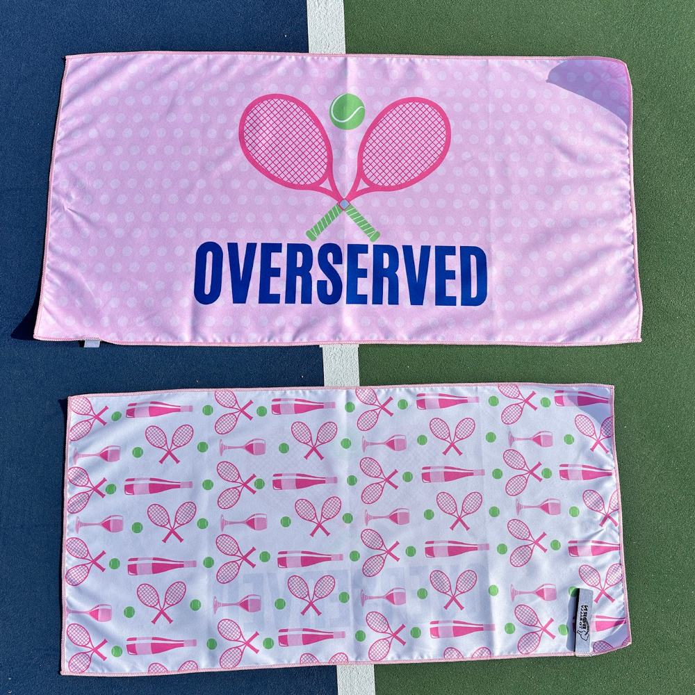 Over Served Tennis Double-Sided Microfiber Athletic Towel