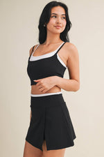 Double Layered Tank Top: Hot Pink Combo / S