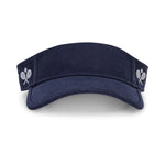 Country Club Visor: Navy With Crossed Racquets White