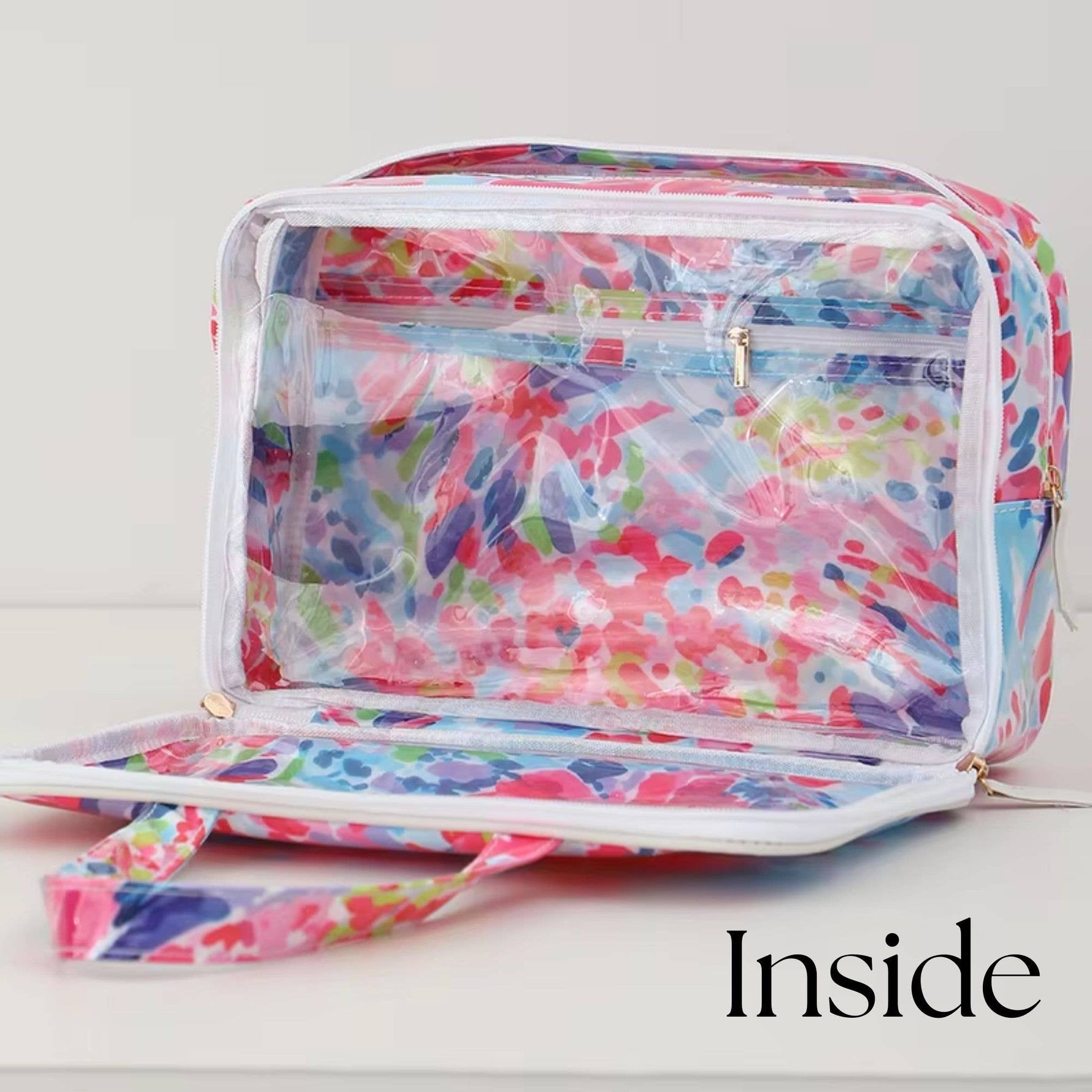 Waterproof Cosmetic Case PVC Make up Bag Bloom Abroad