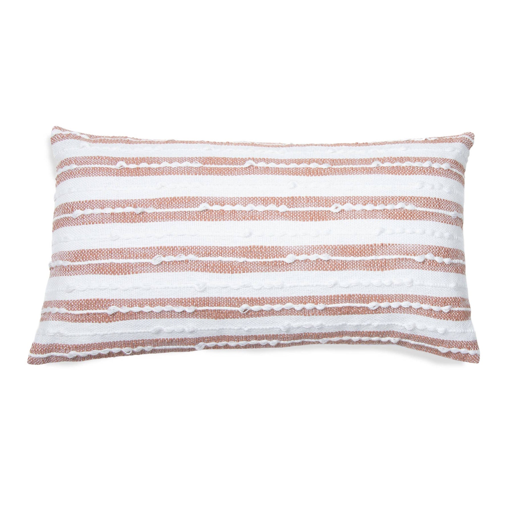 Romy 12X22" Handwoven Striped Indoor/Outdoor Throw Pillow: Blue