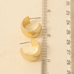 Vintage Gold Curved Wide Chunky Hoop Earrings: GOLD