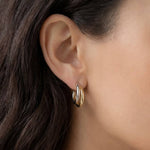Gold Dipped Two Tone Layered Hoop Earrings