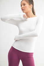 Barely There Boat Neck Micro-Ribbed Top: BASIC WHITE