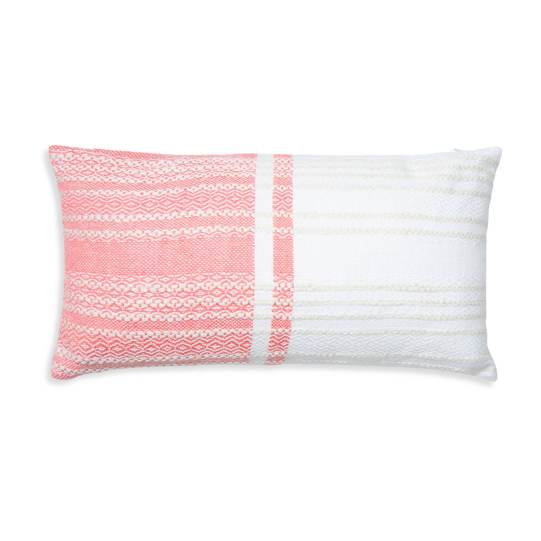 Genevieve 12X22" Handwoven Striped In/Outdoor Throw Pillow: Blue