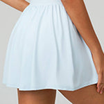 Women Cloud-Feel Fake Two-Piece Sports Dress: Blue Gray / S