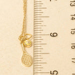 Secret Box Gold Dipped Tennis Theme Pendant Necklace