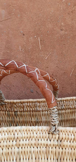 Reed Storage baskets - leather handles: Large