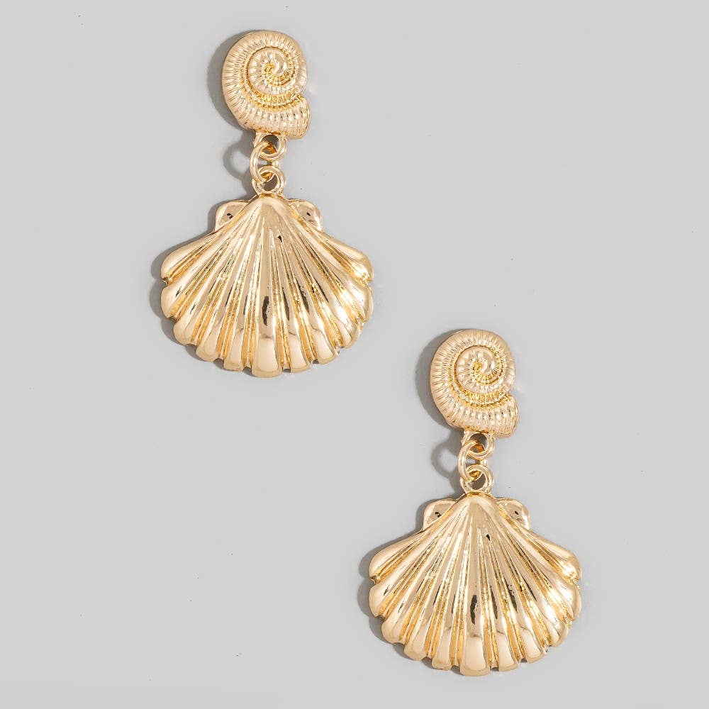 Seashell And Spiral Dangle Earrings