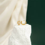 18K Gold PVD Stainless Steel CZ Mini Huggie Earrings