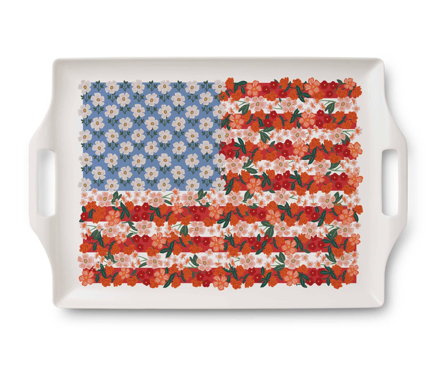 Americana Melamine Serving Platter with Handles
