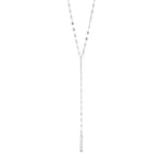 18K Gold PVD Stainless Steel Y-Shaped Blank Bar Pendant Lariat Necklace: Gold