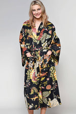 Rani Kimono Robes: Ivory Multi Birds