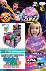 Fun Doh Squish & Squeeze Sparkle Cube Fidget Toy-