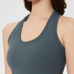 Women High Support Sports Bra Seamless Workout Yoga Set: Dark Blue / M
