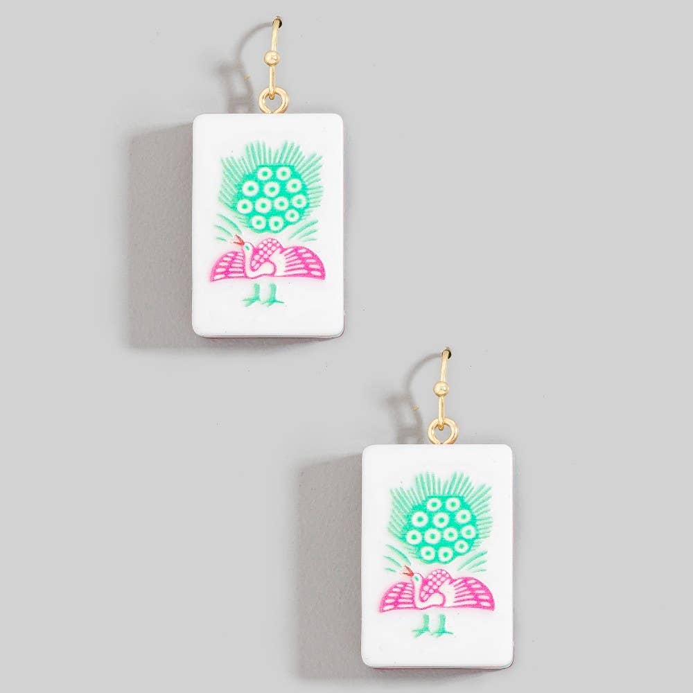 Assorted Mahjong Tile Acrylic Earrings