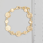 Metallic Hammered Coins Chain Bracelet