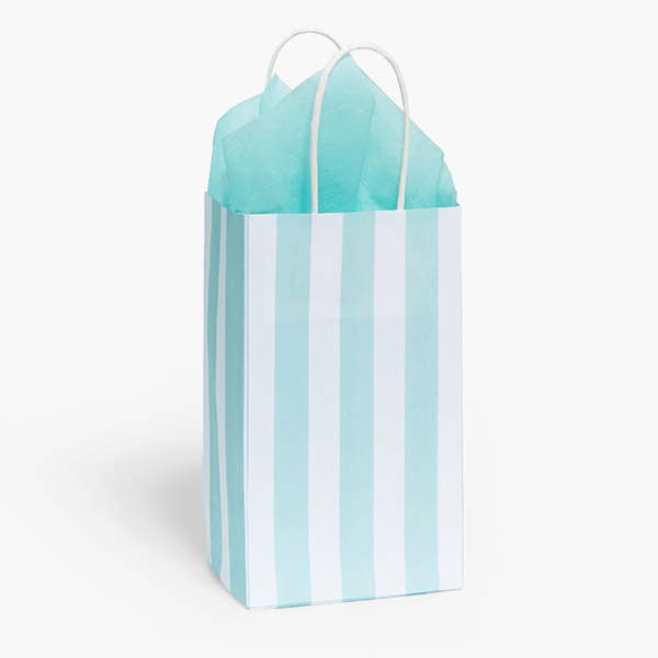 Aqua Cabana Stripe Paper Gift Bags: 125 Pack / Assortment