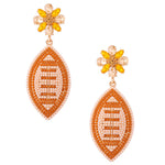 Football Rhinestones Beaded Earrings