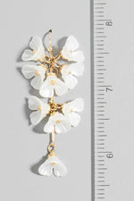 Pearly Flower Bar Chain Dangle Earrings